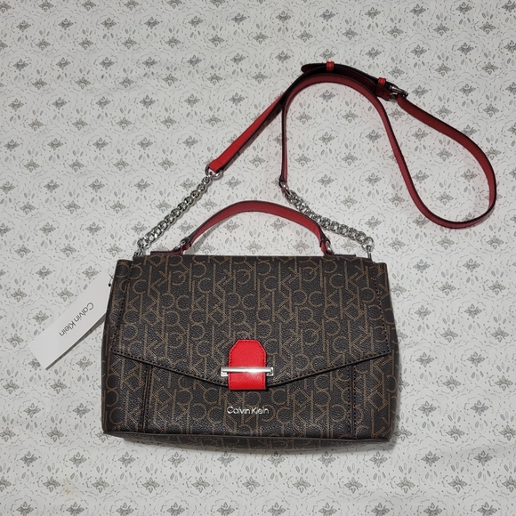 Calvin Klein Handbags - Calvin Klein Red Convertible Crossbody Satchel ❤️
